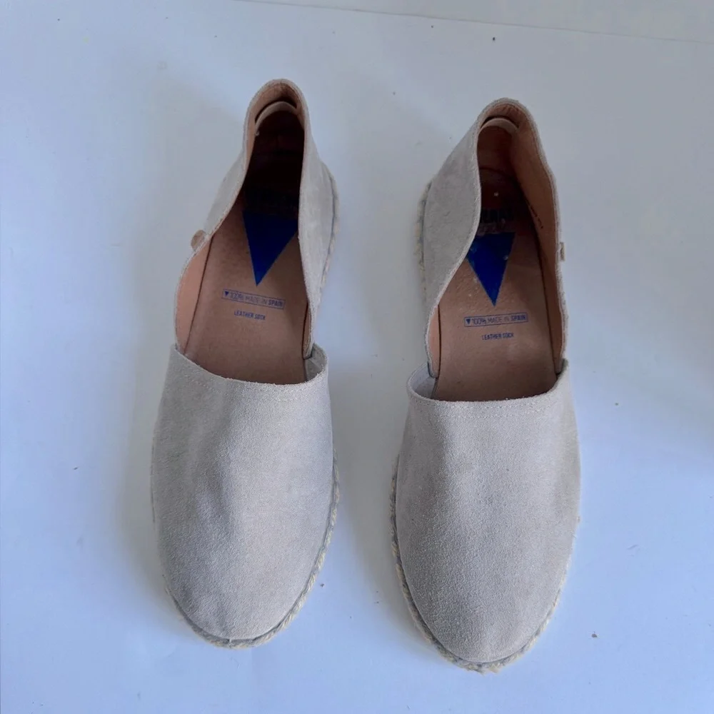 Verbenas Carmen Womens 42 EU Shoes Gray Suede Leather Espadrille Flat Sandals - Picture 2 of 12